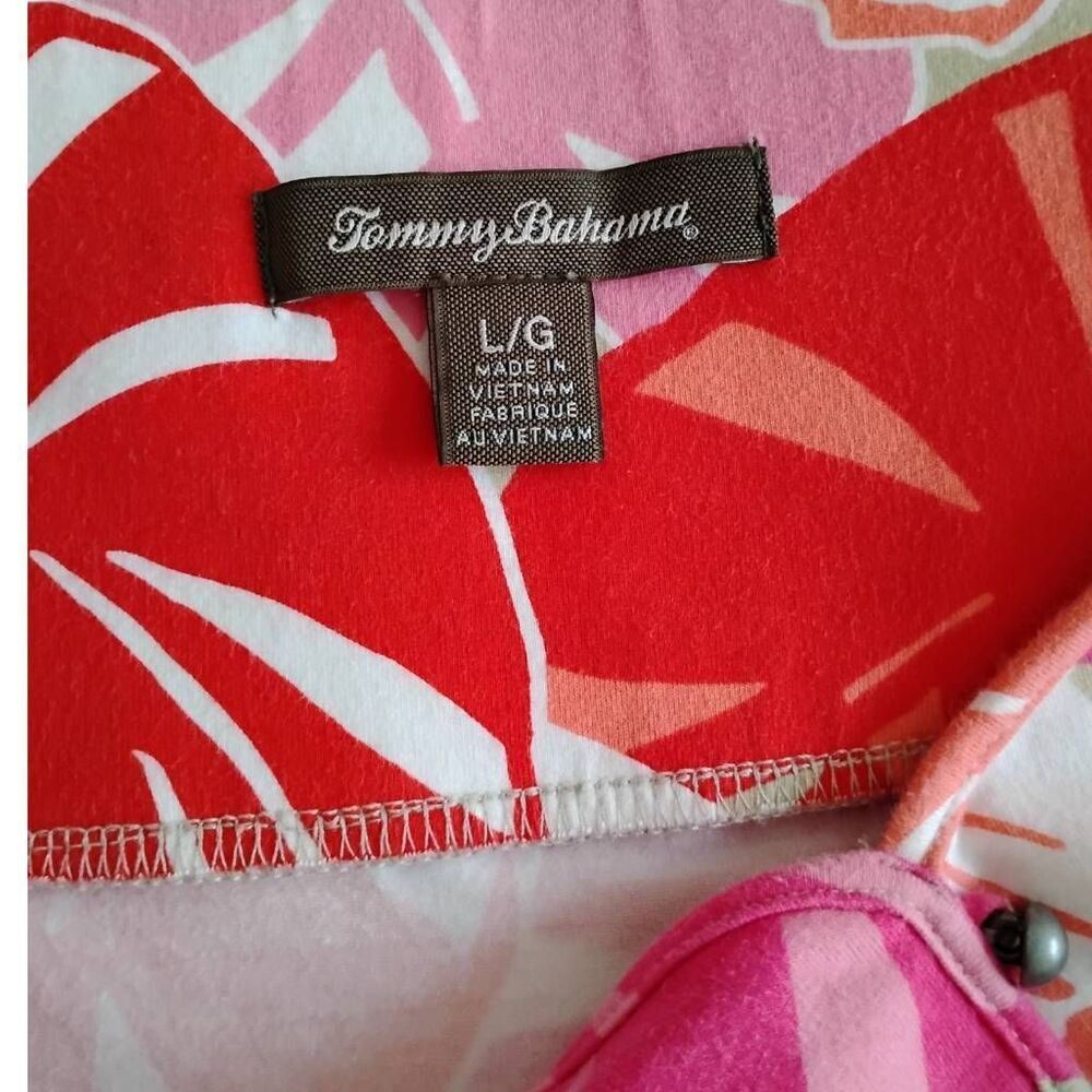 Tommy Bahama‎ Pink/Orange/Red Tropical Halter Sundress Size Large - Picture 6 of 7